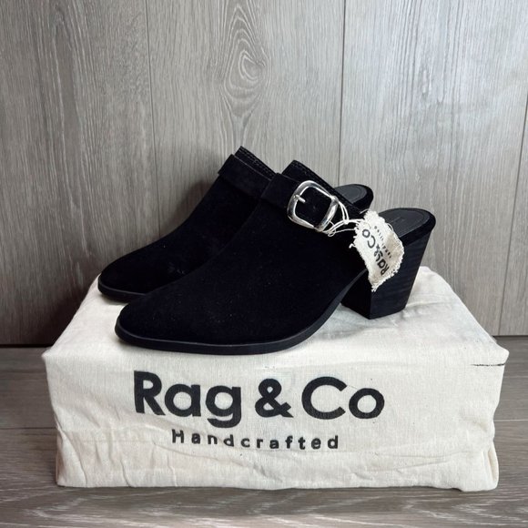 Rag & Co Grey Black Darcie Buckle Mules NWT Various Sizes - Picture 10 of 16